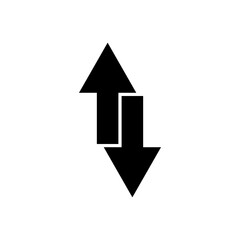 Vector Bidirectional Arrows Icon – Up Down Arrow Symbol for Transfer, Sync, Data Exchange, Direction, and Digital Navigation