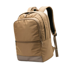 Minimalist Tan Backpack on White Background