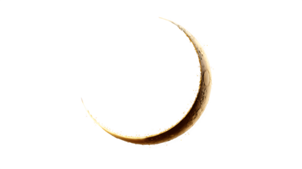 Golden Crescent Moon, isolated on transparent background