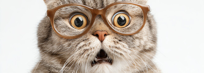 surprised cat with smartphone, AI generated
