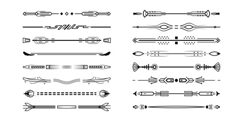 Set Black Simple Line Collection Doodle Border Elements Vector Design Style Sketch Isolated Illustration For Banner