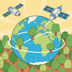 Satellites tracking global tree plantation data