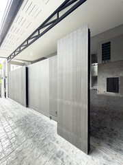 Obraz premium Modern Door WPC and Concrete Stair 