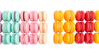  Assorted Macarons Duo Collection, isolated on transparent background