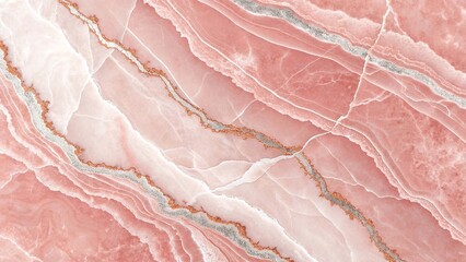 Wavy Pattern of Pastel Pink and White Mineral Layers. Elegant Feminine and Geode Background