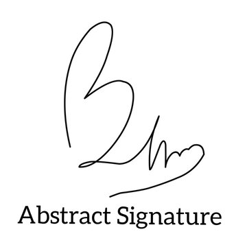Abstract Signature. example of an autograph signature. Logo company. Signature letter b