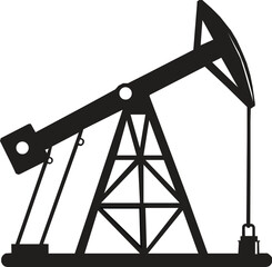 Oil pump station with industrial equipment in vector style. silhouette vector illustration.