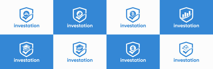 investment logo inspiration. financial, capital, funding, equity, fintech and business growth signs.