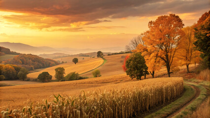 Fototapeta premium autumn landscape in the mountains
