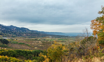 autumn landscape with mountains