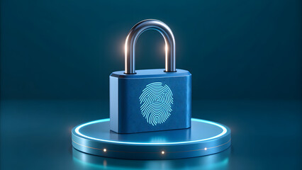 Digital padlock with fingerprint authentication for cyber security

