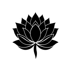 silhouette of a lotus flower blooming with layered