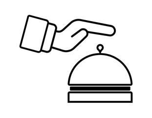 reception bell desk with hand icon