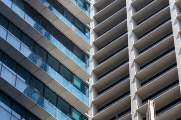 Facade of a office building in downtown Singapore.