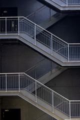 Black painted metal staircase