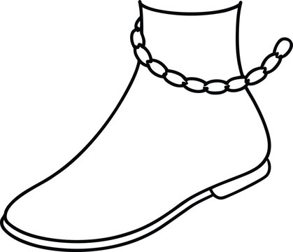 black ankle boot with chain clip art preview