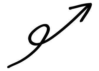 Hand drawn black arrow. 
