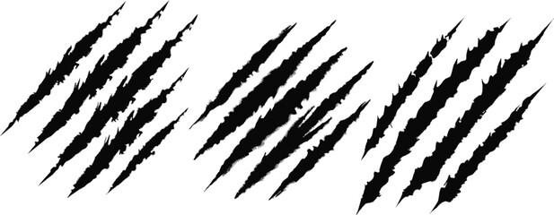 scratch marks Black silhouette. ripped marks pack, monster scratch icons, black claw doodle, claw marks vector, animal scratch doodle, damage scratch outline, scar scratch symbols, cartoon claw rips, 