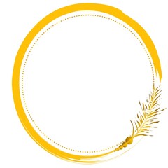 golden laurel wreath. gold round frame element  with golden leaves. text frame or design