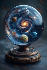 A complete planetary system with galaxy in a crystal ball