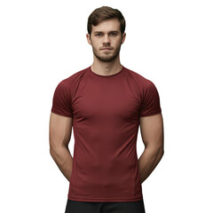 Confident Young Man in Athletic T-Shirt Portrait
