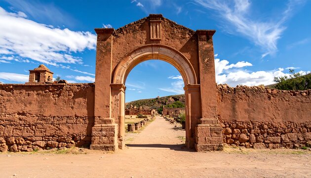 Ancient archway entrance to a historical site