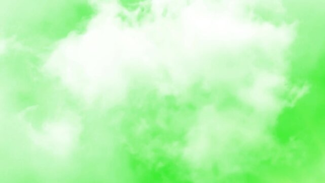 flying white Clouds animation moving on green screen chroma key with 4K resolution. white clouds flying green screen alpha channel background. cloud green screen video. White fluffy clouds on a green