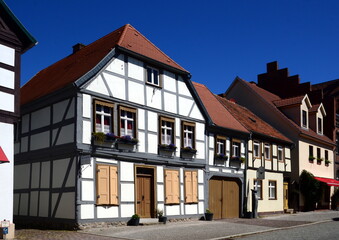 Historical Buildings in the Old Town of Tangermünde, Saxony - Anhalt
