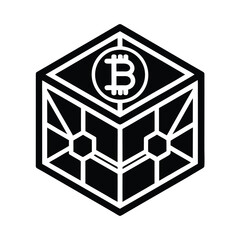 Bitcoin Cube Blockchain Icon