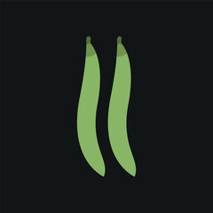 Green beans icon in modern color for vegetable, natural, and culinary content.
