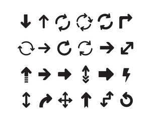 Collection of arrows. Vector design components separated on a white background