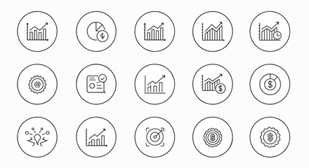 Fototapeta premium Business charts and graphs showing financial growth and success on white backdrop, representing positive trends and market analysis.