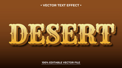 Bold Desert Text Effect in Gold with Brown Background and Shadow