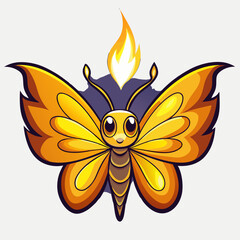 Illustration of a butterfly made of fire
