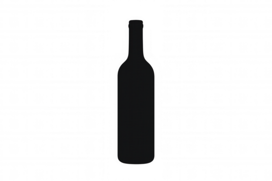 Wine bottle dark silhouette creating an icon for alcohol beverage concepts, on a transparent background