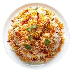 Vibrant Biryani Rice Dish with Spices and Garnish