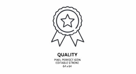 Quality badge icon with star and ribbon