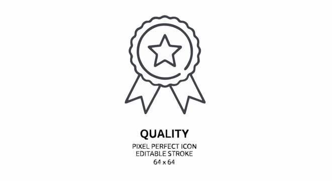 Quality badge icon with star and ribbon