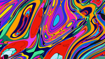 Colorful abstract psychedelic liquid and fluid background pattern