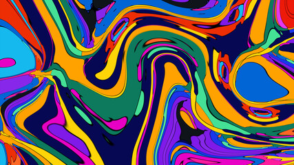 Abstract colorful psychedelic video for music festival
