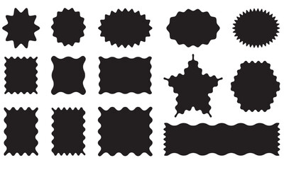 vector illustration of wavy scallop frame icon sets