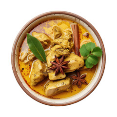 Rustic Ceramic Bowl of Aromatic Chicken Curry