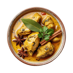 Rustic Ceramic Bowl of Aromatic Chicken Curry
