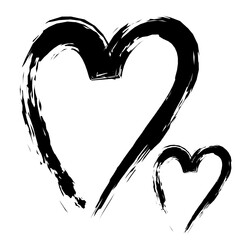 Isolated transparent hand drawn heart line art banner background