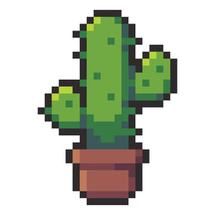 this is a cactus in pixel art with colorful color,this item good for presentations,stickers, icons, t shirt design,game asset,logo and project.