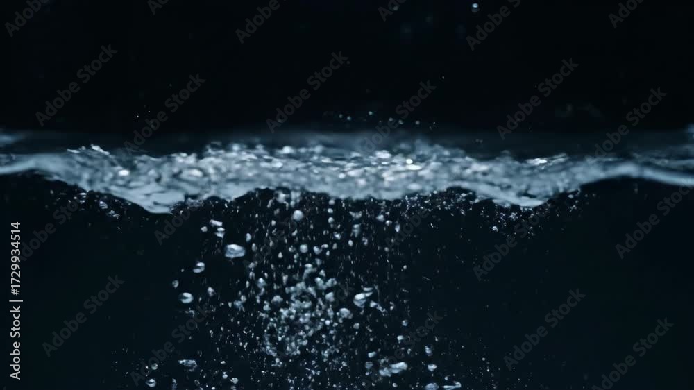 Wall mural dynamic close-up of clear water splashing and swirling, creating intricate patterns and bubbles in s