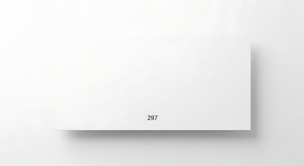 White Rectangular Object with Number 297 Casting a Soft Shadow