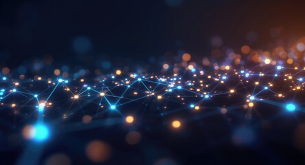 Obraz premium Connected Network of Dots and Lines A Modern Abstraction