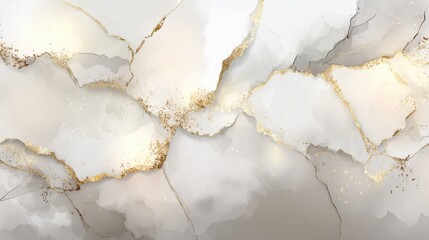 Elegant marble stone texture background featuring white and gray veined pattern with luxurious golden accents for modern interior decor and sophisticated design