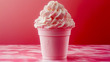 Delicious Ice Cream Cone Created with Crispy Wafer and Creamy Frozen Scoop for Sweet Summer Treat